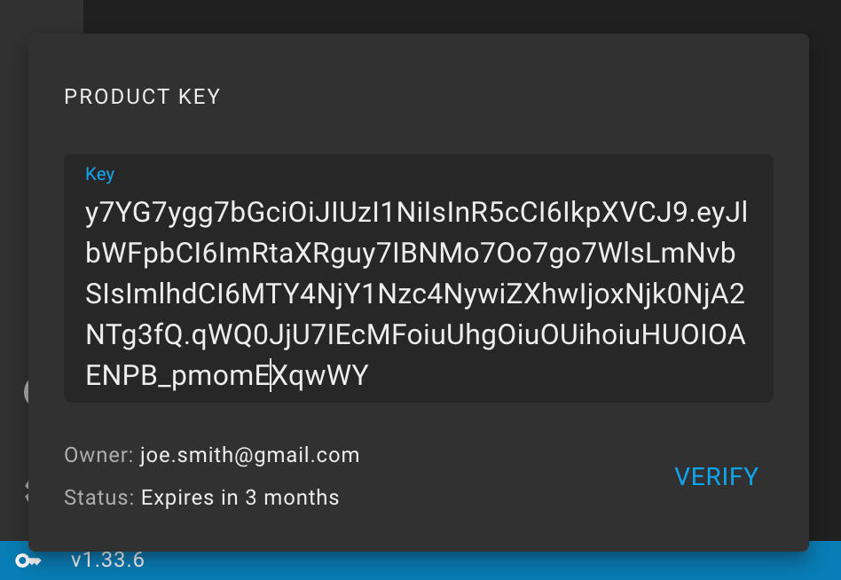 Product key status details