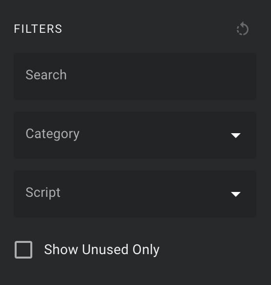 Tags List Filters